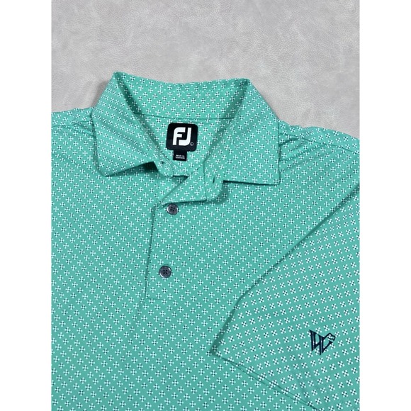 FootJoy Other - FootJoy Shirt Size Large Watersound Club Green Textured Button Up Golf Polo